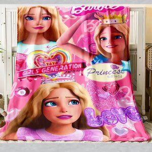 Barbie Princess Small Throw blanket Measures 39 x 51 Inches
